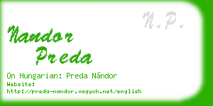 nandor preda business card